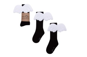 Czarne Podkolanówki Dziecięce Aniołek Mama's Feet