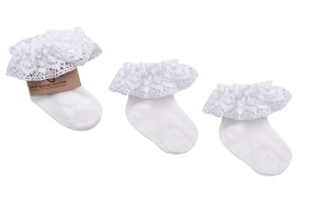 Białe Skarpetki Damskie z Koronką Vintage Love dla Mamy Mama's Feet