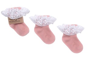 Skarpetki Damskie Brudny Róż z Koronką Vintage Love dla Mamy Mama's Feet