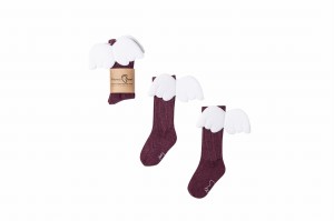 Mama's Feet Angel Knee Highs - Plum