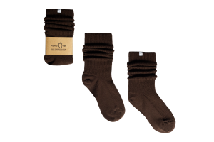 Brązowe Damskie Skarpetki Wełniane - Espresso Mama's Feet