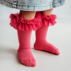 Tiulowe Podkolanówki dla Dziewczynki Fuksja Tutu Mama's Feet