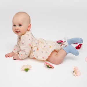 Niebieskie Skarpetki dla Dziewczynki Flora - Szafirek Mama's Feet