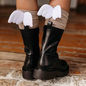 Beżowe Podkolanówki Damskie Aniołek Mama's Feet