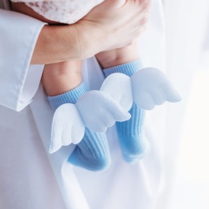 Błękitne Podkolanówki Dziecięce Aniołek Mama's Feet